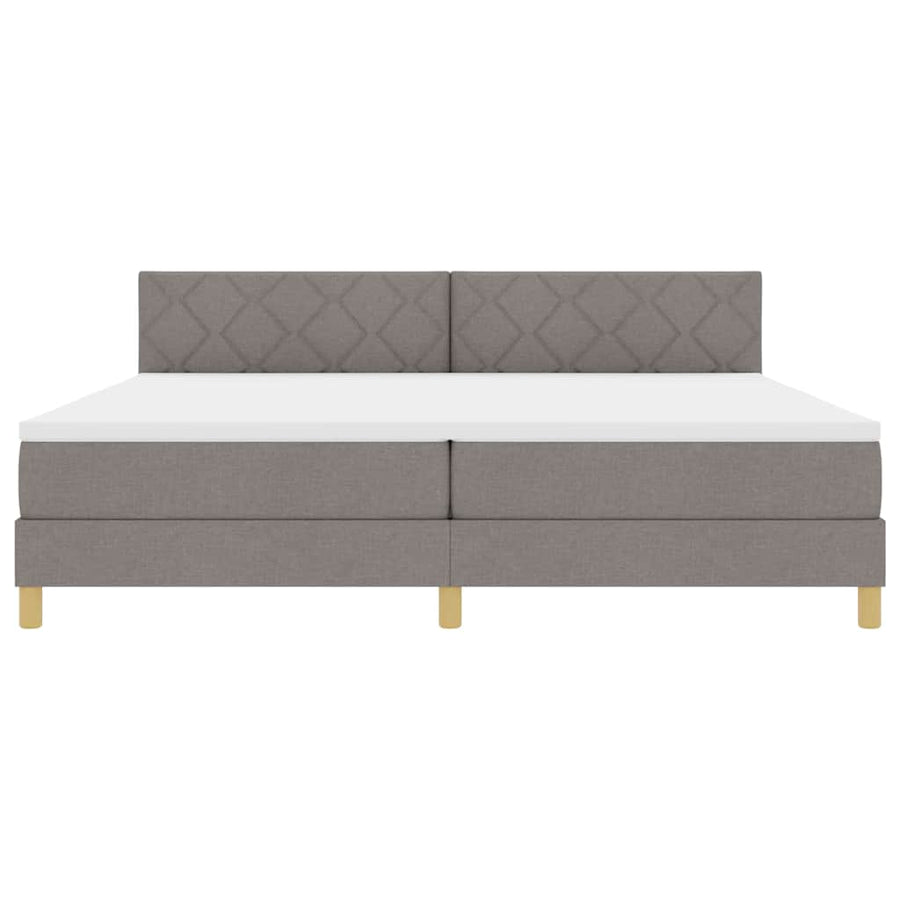 Boxspringbed met kussen met hoofdeinde Taupe 200 x 200 cm Stof
