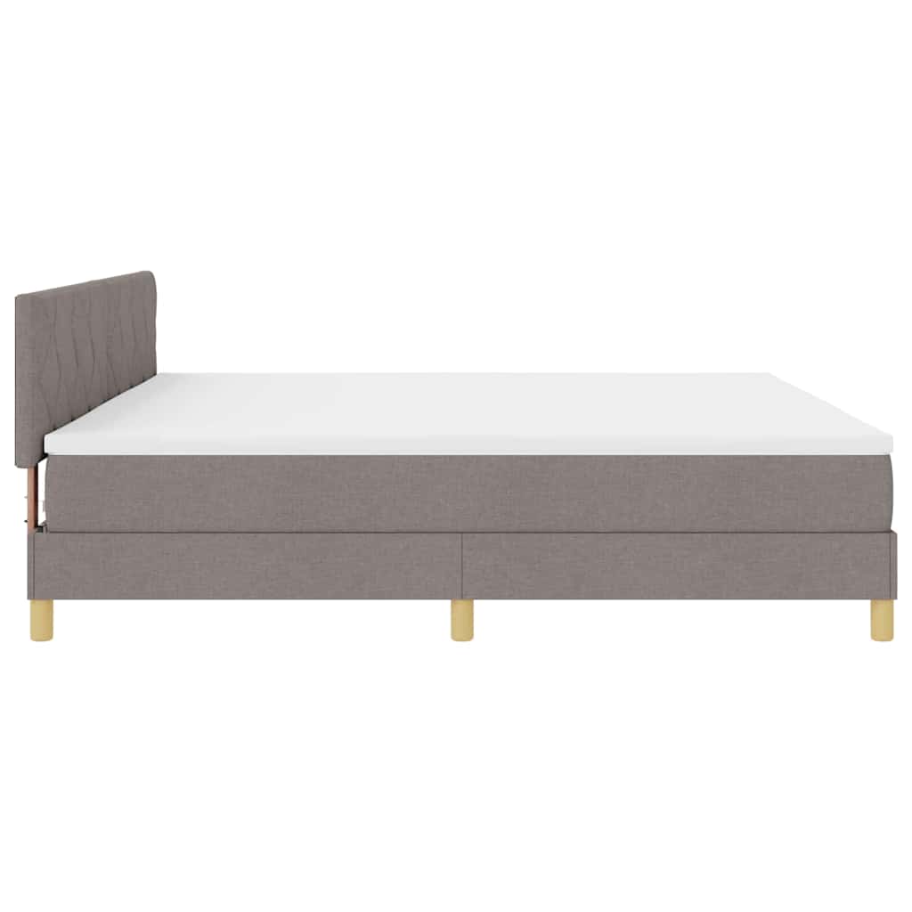 Boxspringbed met kussen met hoofdeinde Taupe 200 x 200 cm Stof