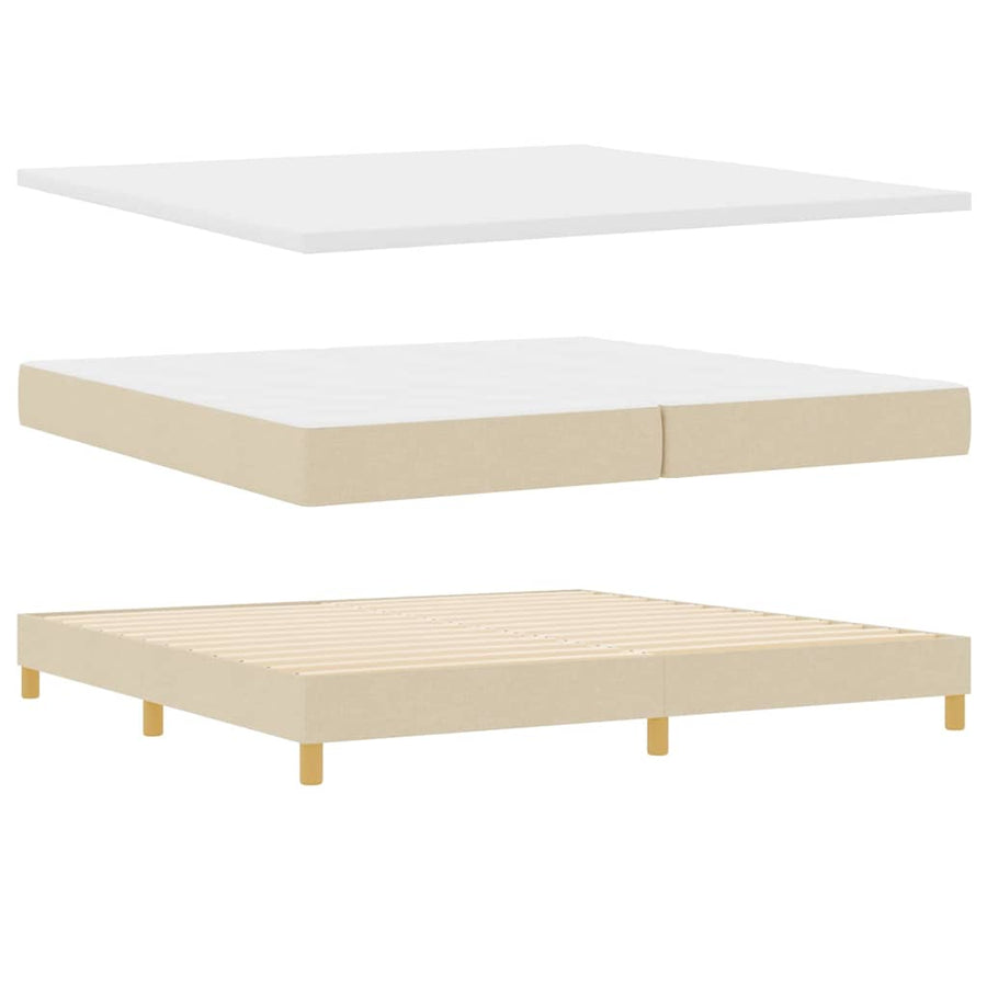 Boxspringbed met matras met matras Crème 200 x 200 cm Stof