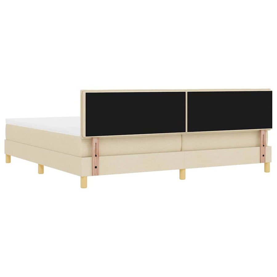 Boxspringbed met matras met matras Crème 200 x 200 cm Stof