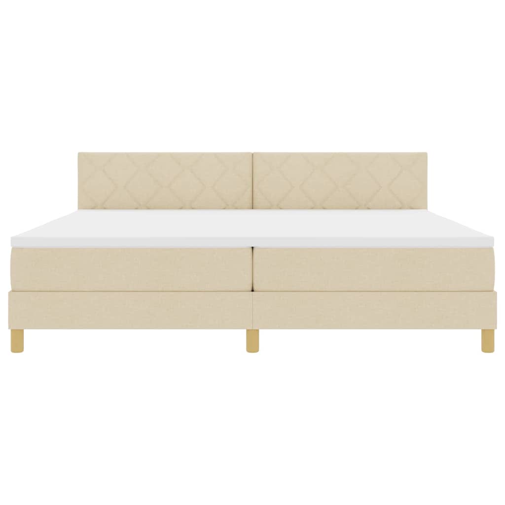 Boxspringbed met matras met matras Crème 200 x 200 cm Stof