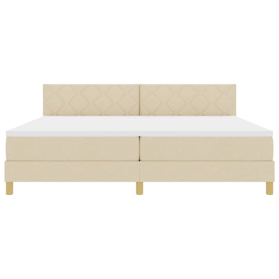Boxspringbed met matras met matras Crème 200 x 200 cm Stof
