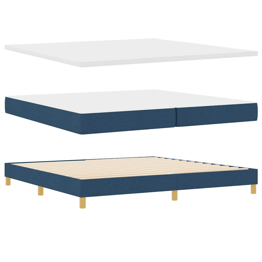 Boxspringbed met matras met hoofdeinde Blauw 200 x 200 cm Stof
