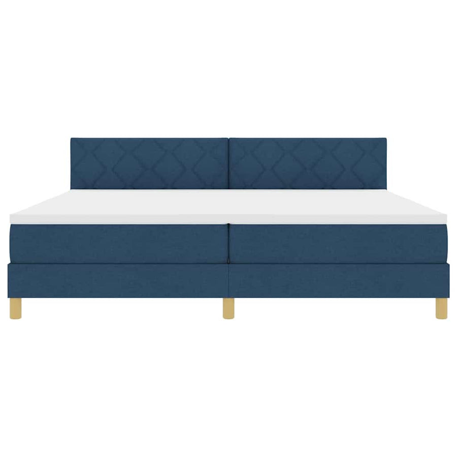 Boxspringbed met matras met hoofdeinde Blauw 200 x 200 cm Stof