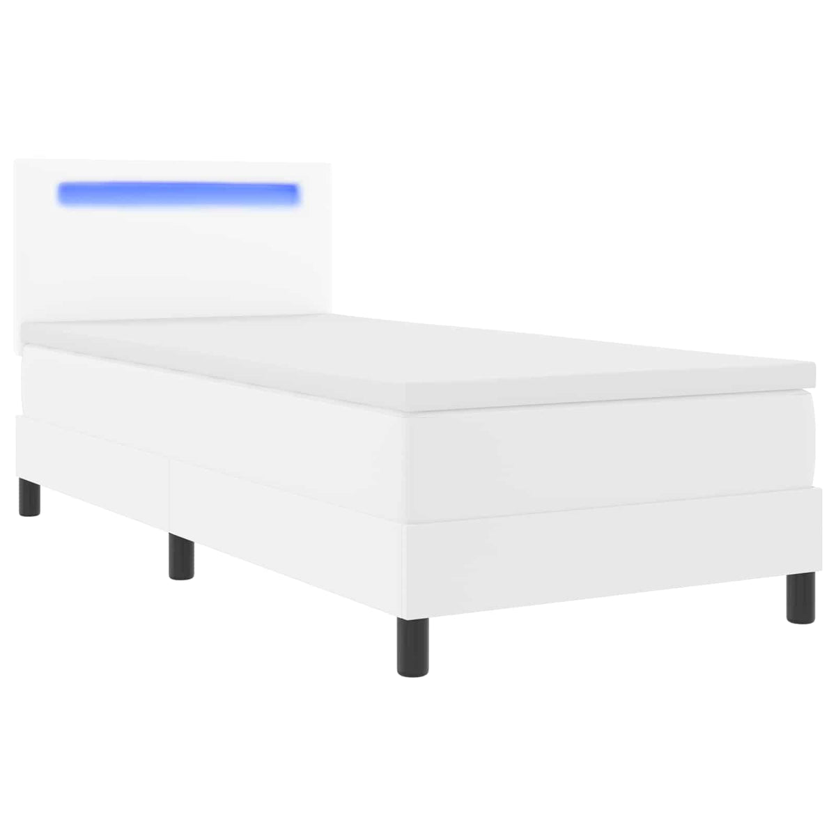 Boxspringbed met matras Wit 90 x 190 cm Kunstleer