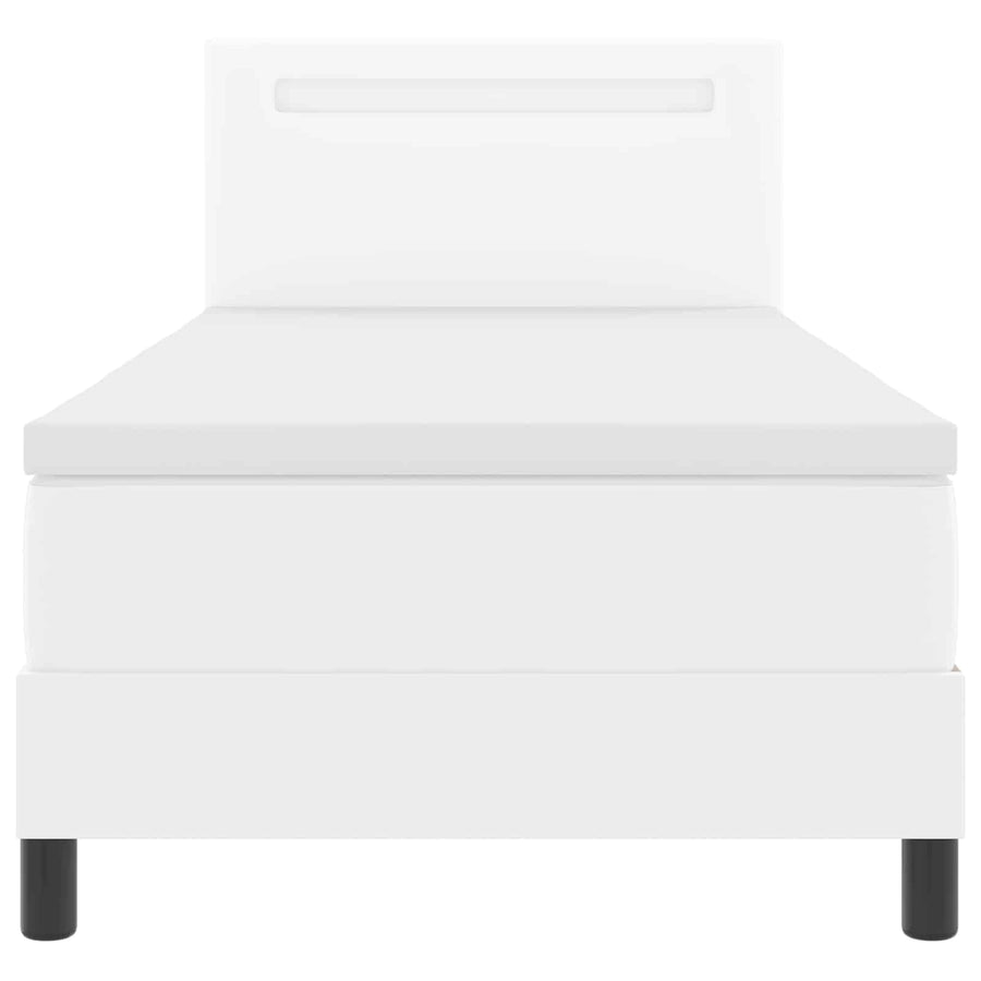 Boxspringbed met matras Wit 90 x 190 cm Kunstleer