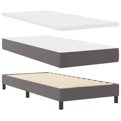 Boxspring bed met LED -striplichten Grijs en Wit 90 x 190 cm