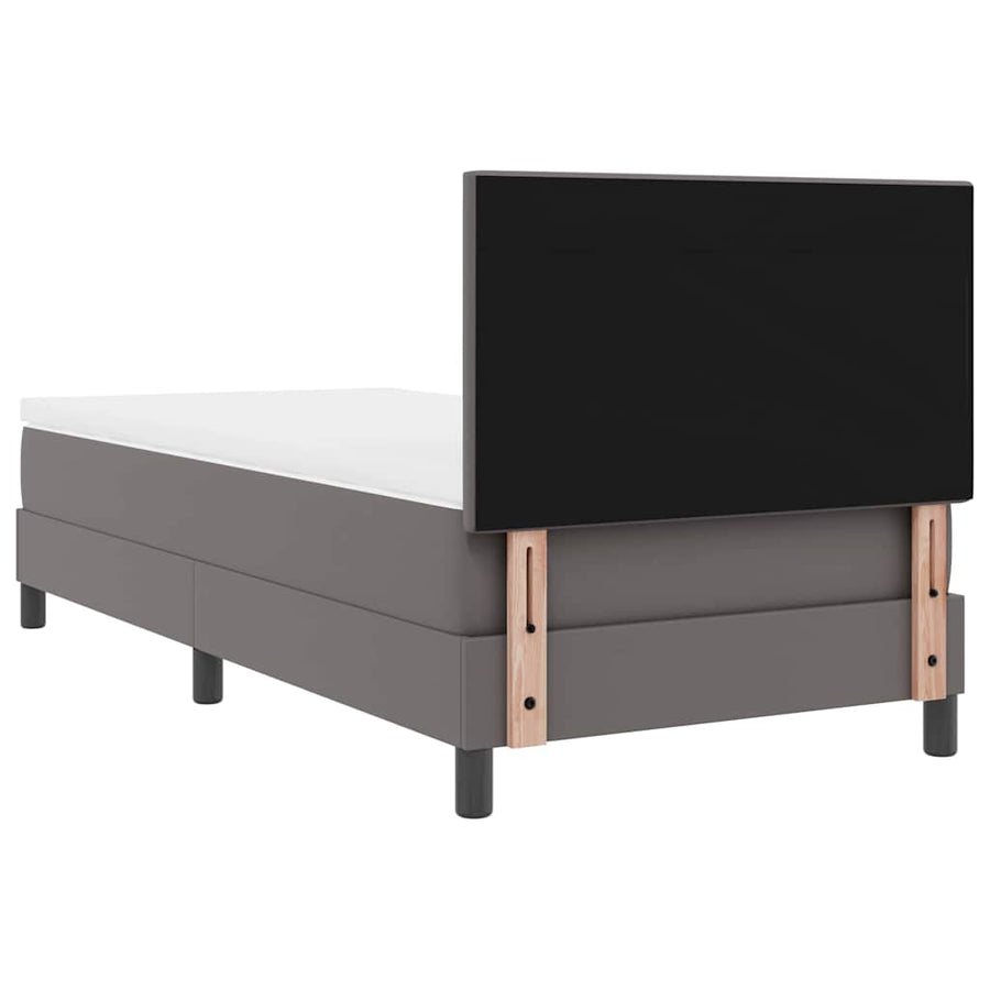 Boxspring bed met LED -striplichten Grijs en Wit 90 x 190 cm