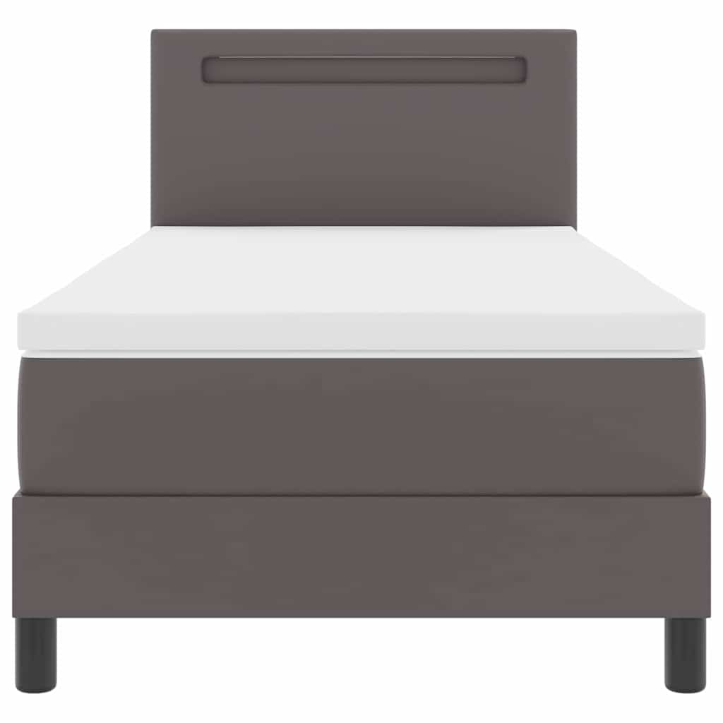 Boxspring bed met LED -striplichten Grijs en Wit 90 x 190 cm