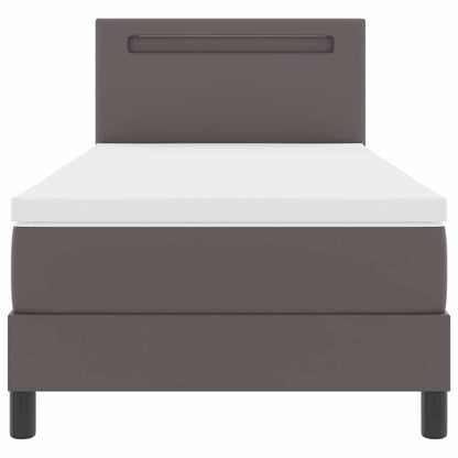 Boxspring bed met LED -striplichten Grijs en Wit 90 x 190 cm