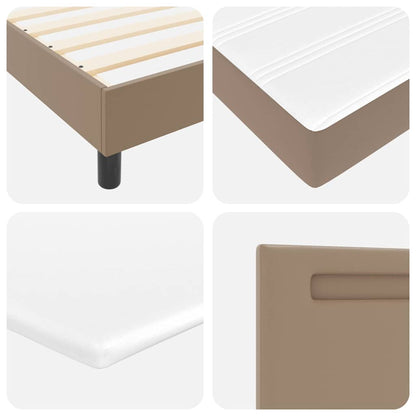 Bedframe met matras met matras Cappuccino 90 x 190 cm Kunstleer
