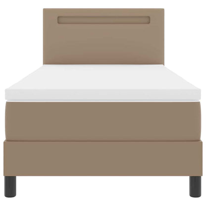 Bedframe met matras met matras Cappuccino 90 x 190 cm Kunstleer