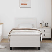 Boxspringbed 90 x 200 cm wit kunstleer