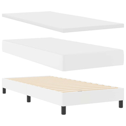 Boxspringbed met matras Wit 90 x 200 cm Kunstleer