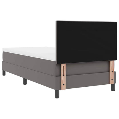 Boxspring bed met LED -striplichten Grijs en Wit 90 x 200 cm