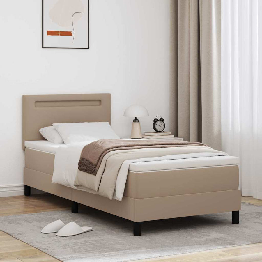 Boxspring bed Wit en Cappuccino 90 x 200 cm