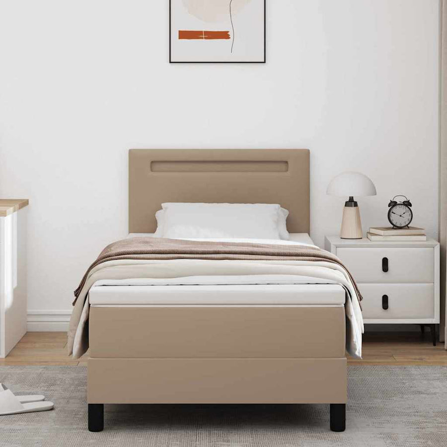 Boxspring bed Wit en Cappuccino 90 x 200 cm