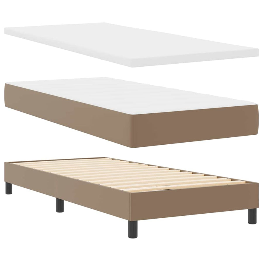 Boxspring bed Wit en Cappuccino 90 x 200 cm