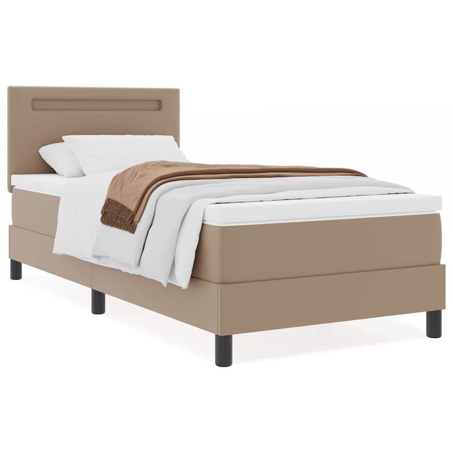 Boxspring bed Wit en Cappuccino 90 x 200 cm