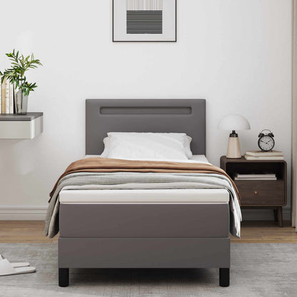 Boxspringbed met matras Grijs 100 x 200 cm Kunstleer