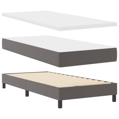Boxspringbed met matras Grijs 100 x 200 cm Kunstleer