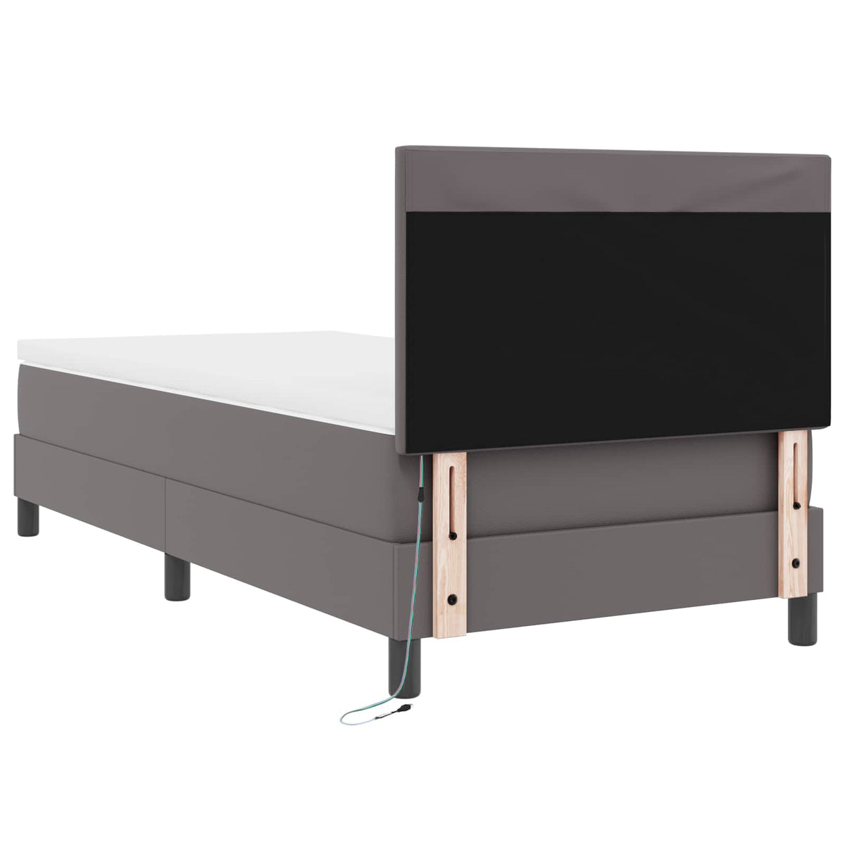 Boxspringbed met matras Grijs 100 x 200 cm Kunstleer