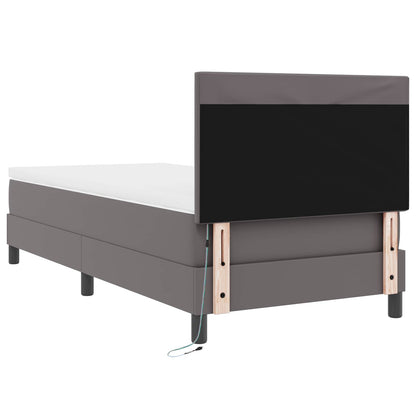 Boxspringbed met matras Grijs 100 x 200 cm Kunstleer