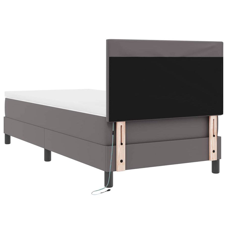 Boxspringbed met matras Grijs 100 x 200 cm Kunstleer