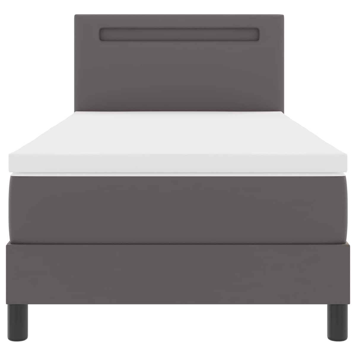 Boxspringbed met matras Grijs 100 x 200 cm Kunstleer