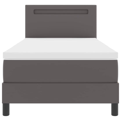 Boxspringbed met matras Grijs 100 x 200 cm Kunstleer