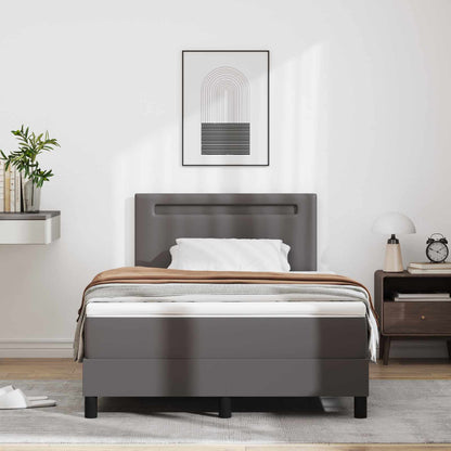 Boxspringbed met matras Grijs 120 x 190 cm Kunstleer
