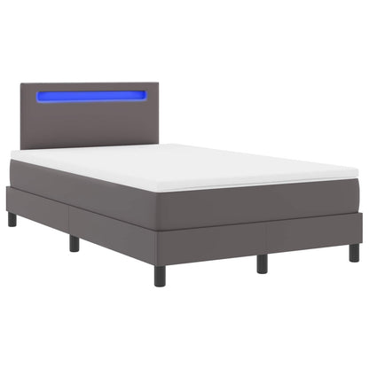 Boxspringbed met matras Grijs 120 x 190 cm Kunstleer