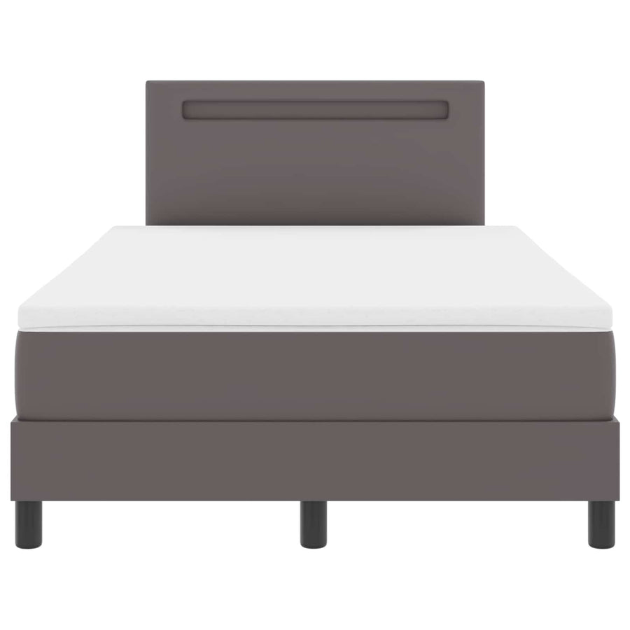 Boxspringbed met matras Grijs 120 x 190 cm Kunstleer