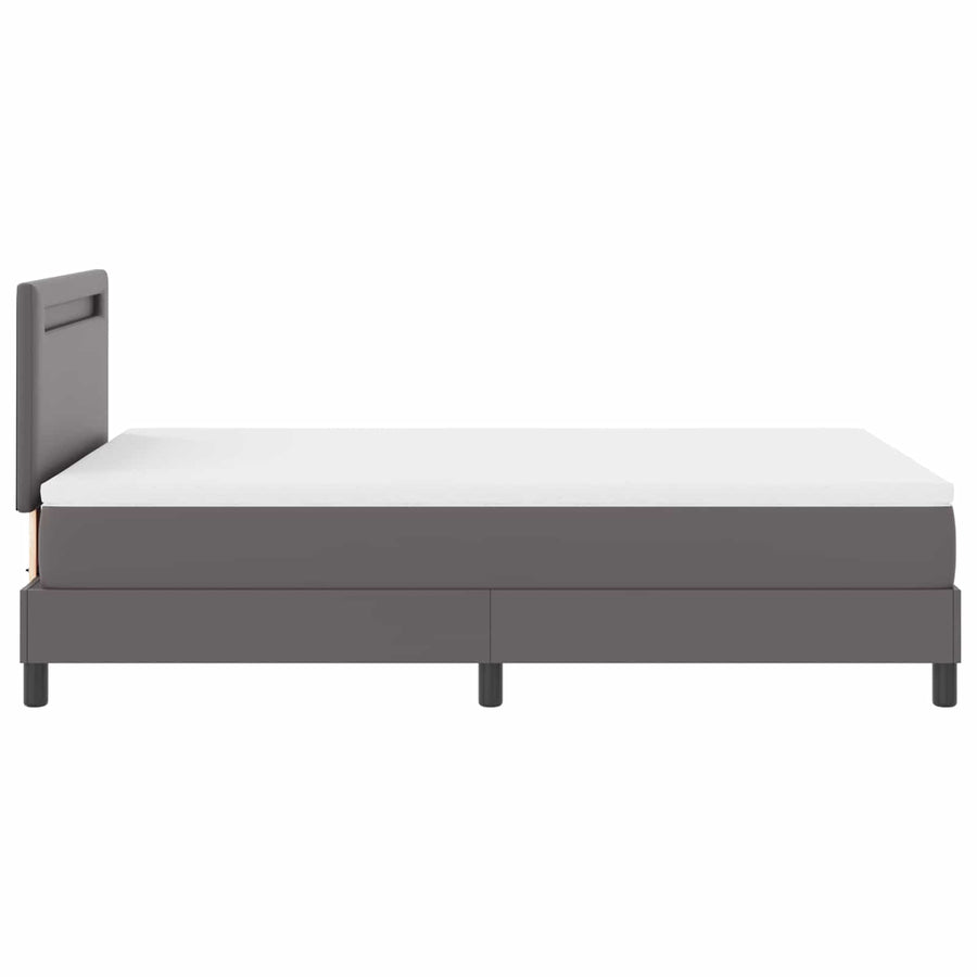 Boxspringbed met matras Grijs 120 x 190 cm Kunstleer