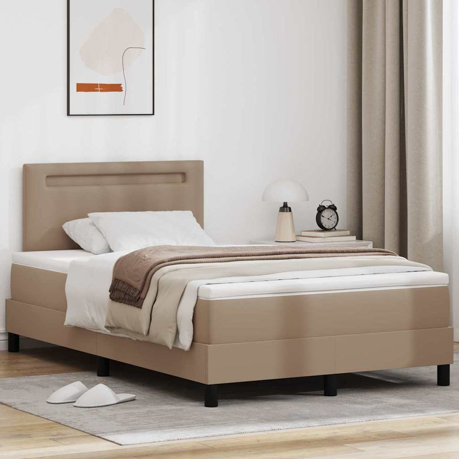 Bedframe met matras Cappuccino 120 x 190 cm Kunstleer