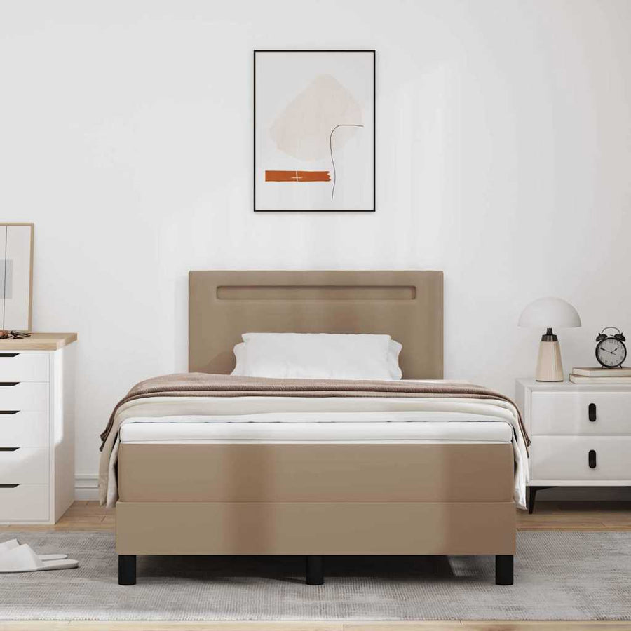 Bedframe met matras Cappuccino 120 x 190 cm Kunstleer