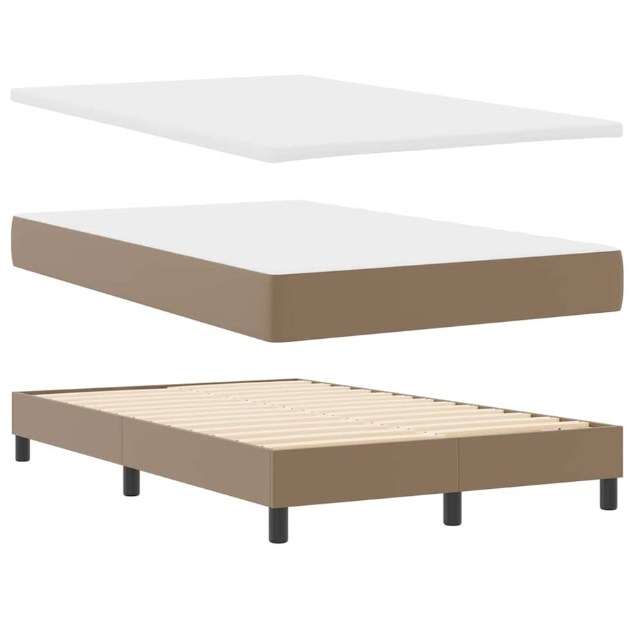 Bedframe met matras Cappuccino 120 x 190 cm Kunstleer