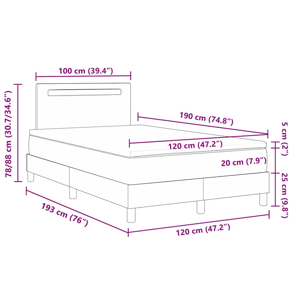 Bedframe met matras Cappuccino 120 x 190 cm Kunstleer