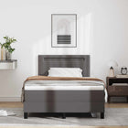 Boxspringbed 120x200 cm grijs kunstleer met matras topper