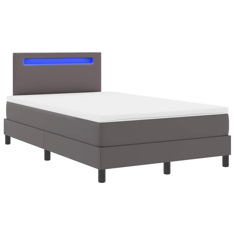Boxspringbed met matras Grijs 120 x 200 cm Kunstleer