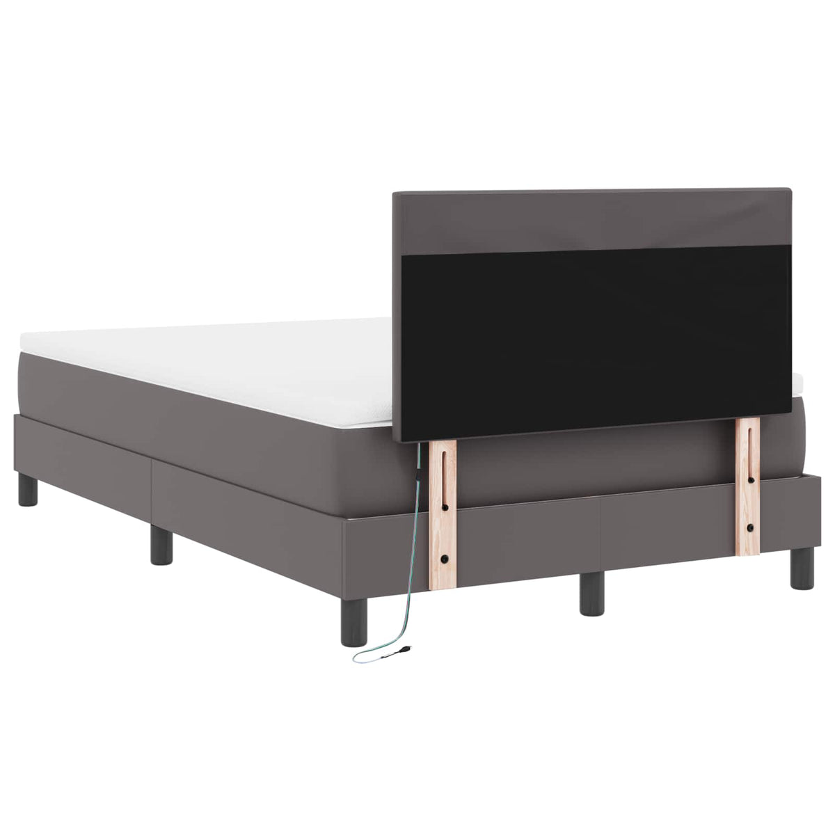 Boxspringbed met matras Grijs 120 x 200 cm Kunstleer