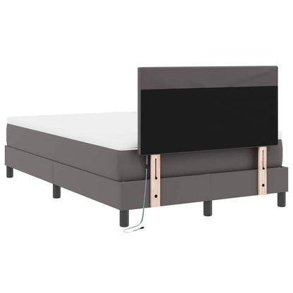 Boxspringbed met matras Grijs 120 x 200 cm Kunstleer