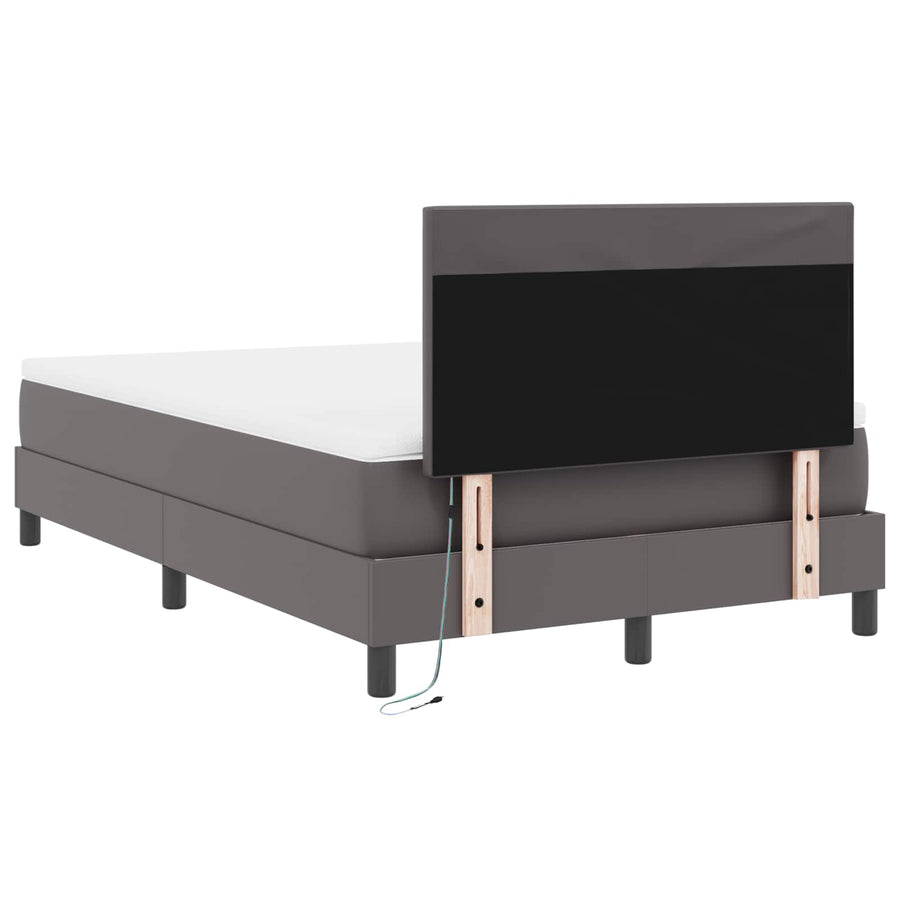 Boxspringbed met matras Grijs 120 x 200 cm Kunstleer