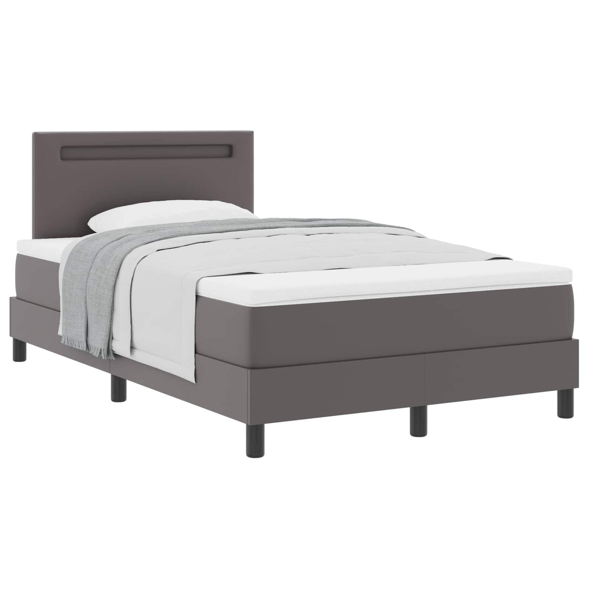 Boxspringbed met matras Grijs 120 x 200 cm Kunstleer