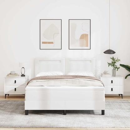 Boxspringbed met matras Wit 140 x 190 cm Kunstleer