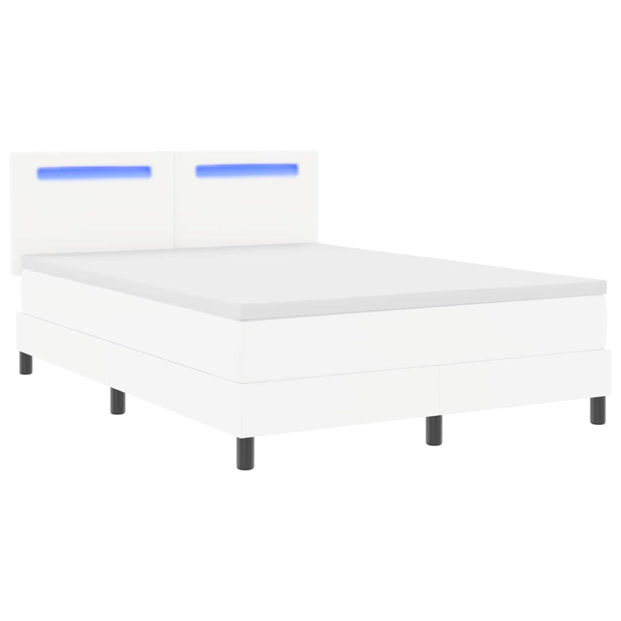 Boxspringbed met matras Wit 140 x 190 cm Kunstleer