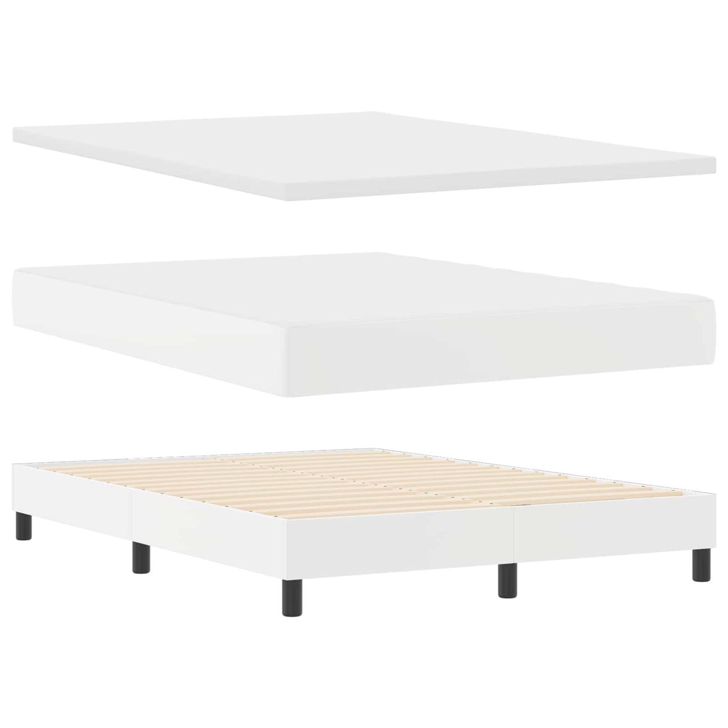Boxspringbed met matras Wit 140 x 190 cm Kunstleer