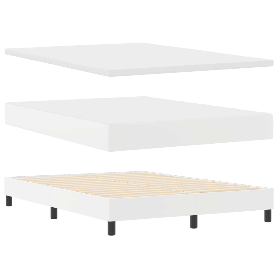 Boxspringbed met matras Wit 140 x 190 cm Kunstleer