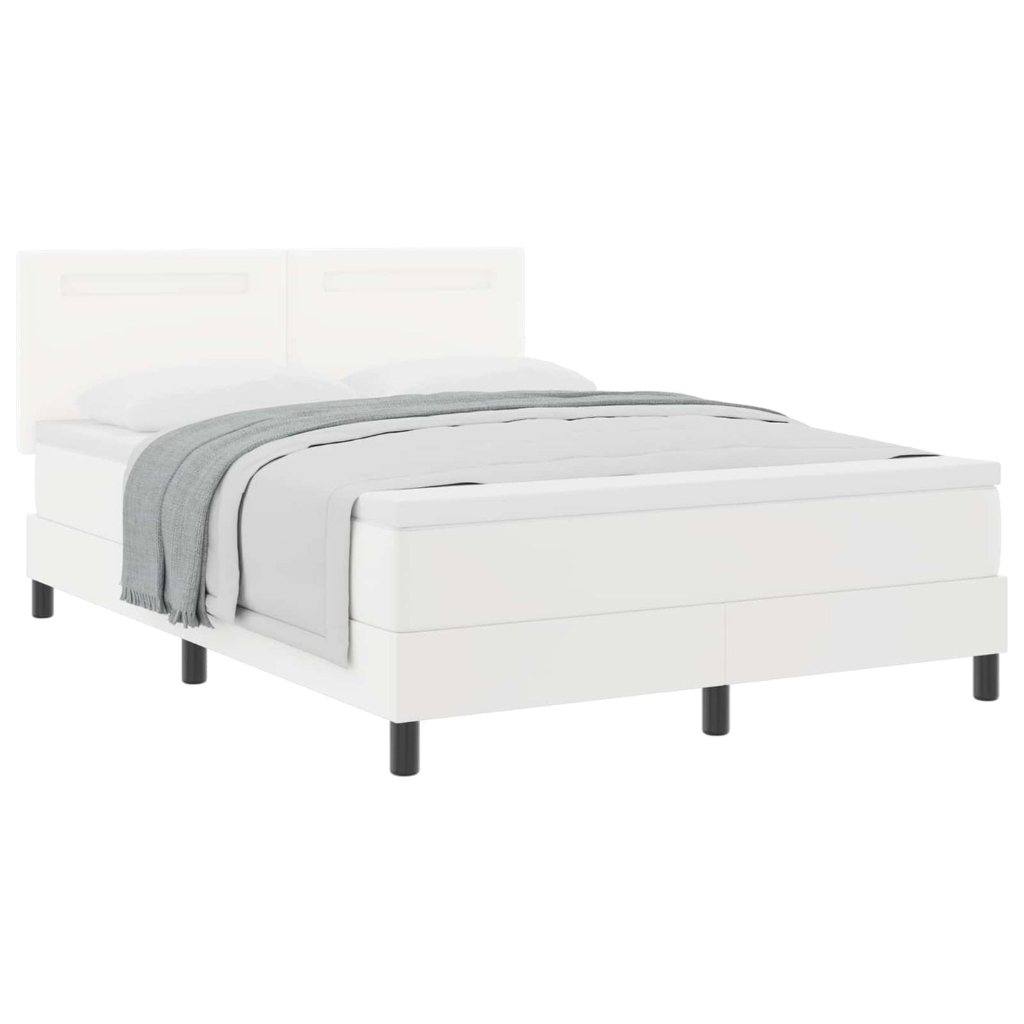 Boxspringbed met matras Wit 140 x 190 cm Kunstleer