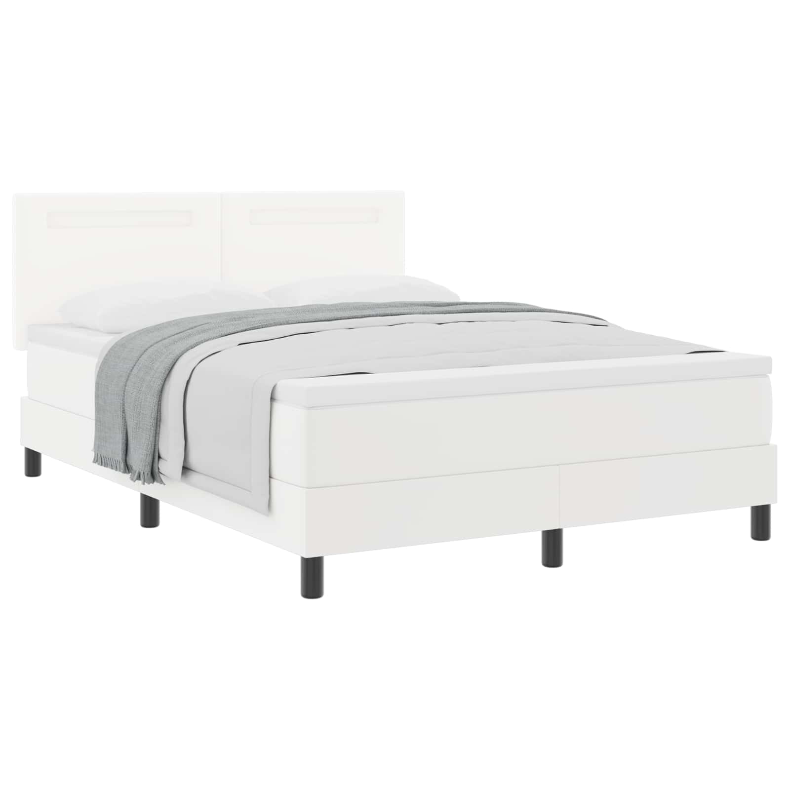 Boxspringbed met matras Wit 140 x 190 cm Kunstleer